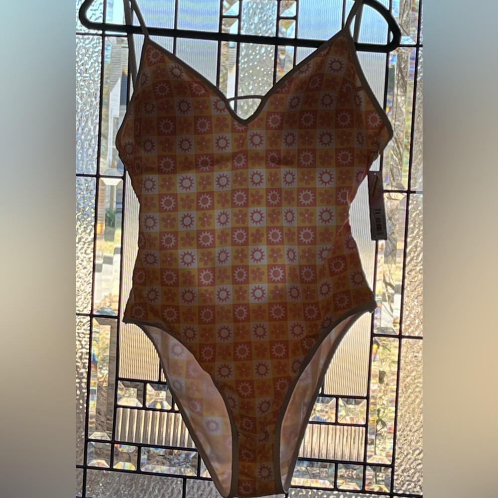 Sunburst Patterned One Piece Swimsuit